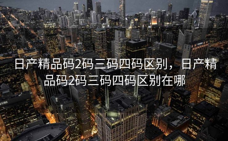 日产精品码2码三码四码区别，日产精品码2码三码四码区别在哪